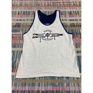 Single Stitch Gear for Sports Nevis West Indies Tank Top size Medium Stained